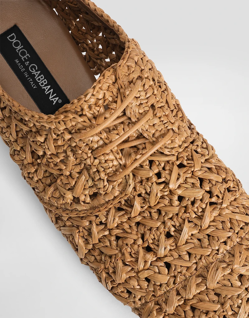 Woven raffia Derby shoes