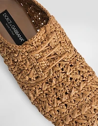 Woven raffia Derby shoes