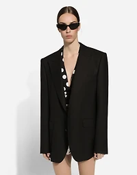 Single-breasted woolen jacket