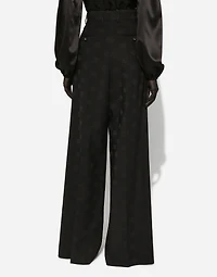 Flared wool jacquard pants with DG logo