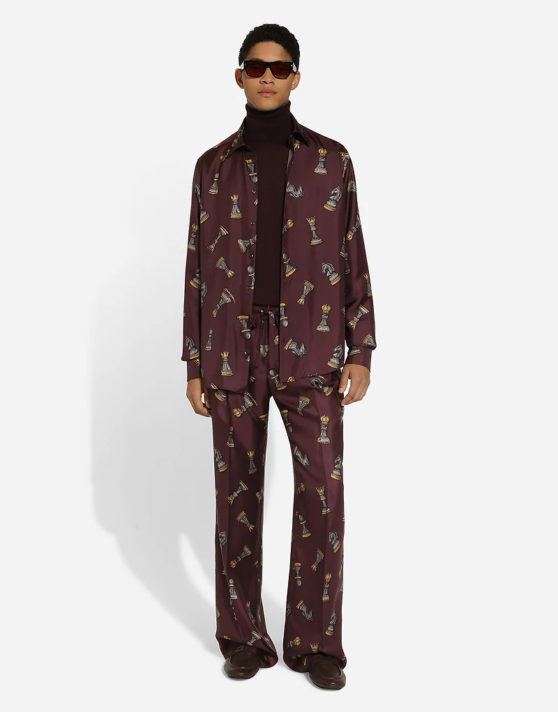 Silk jogging pants