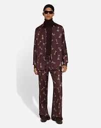 Silk jogging pants