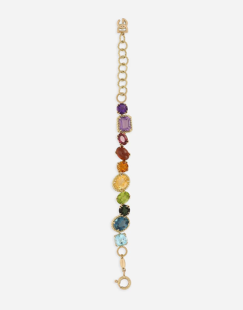  Rainbow Bracelet 
 18 carat yellow gold multicolored gems