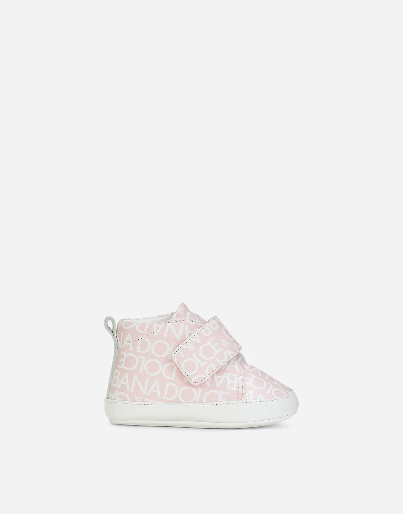 Printed nappa leather mid-top sneakers