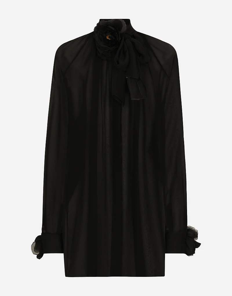 Chiffon pussy-bow shirt