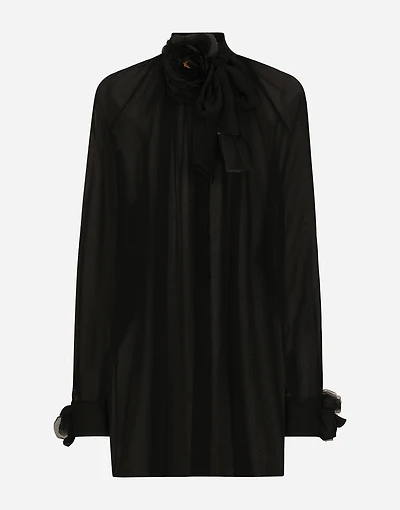Chiffon pussy-bow shirt