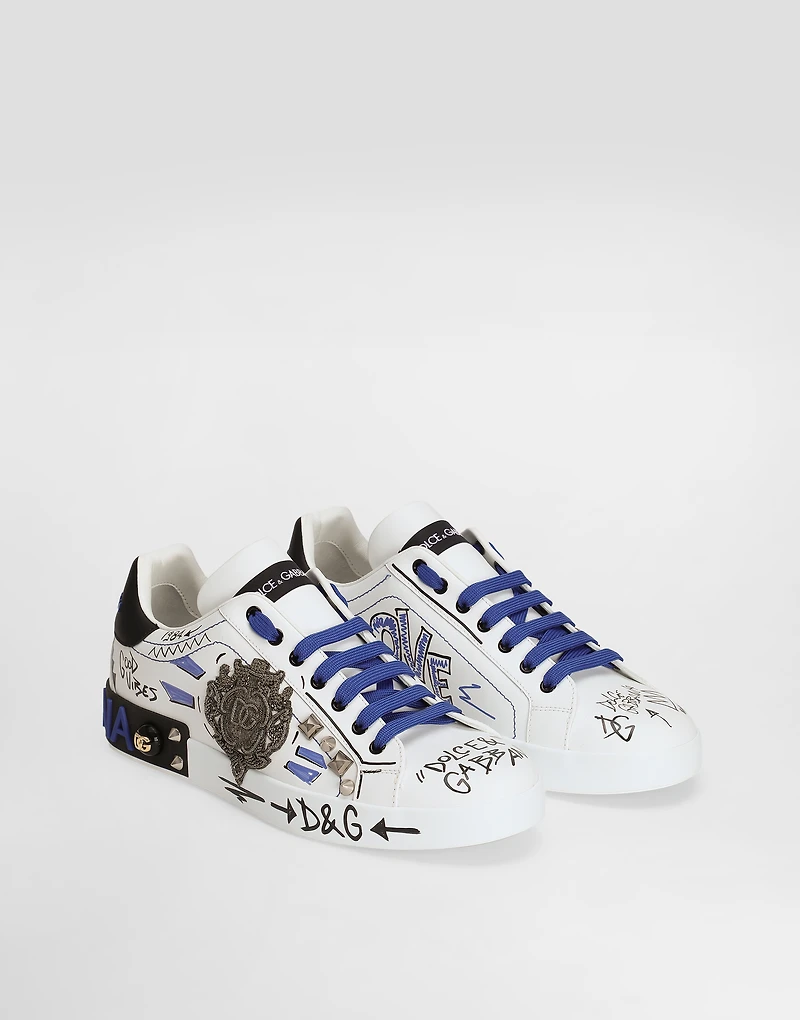 Calfskin Portofino sneakers with patch