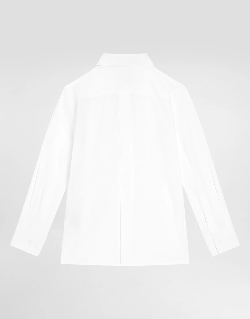 Poplin shirt with shirt-front detail