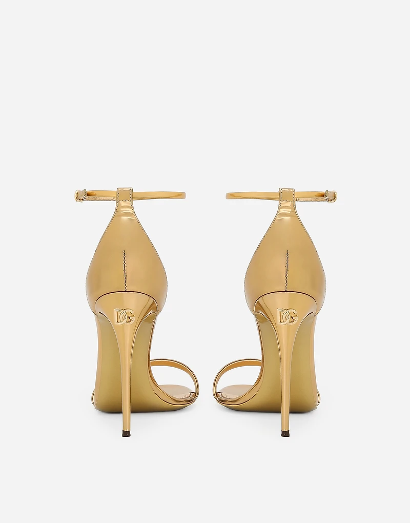 Mirrored-effect calfskin sandals
