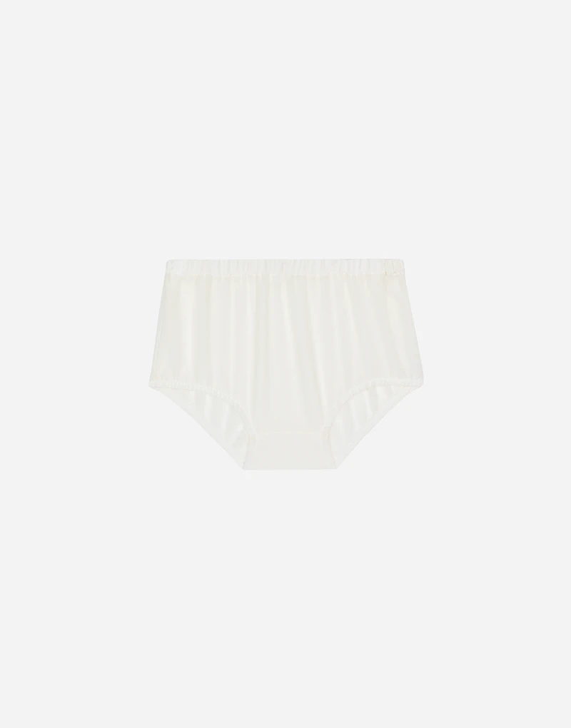 Empire-line muslin christening dress with short sleeves