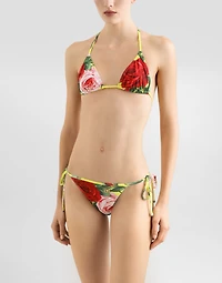 Triangle bikini with floral bouquet print