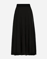 Chiffon calf-length circle skirt