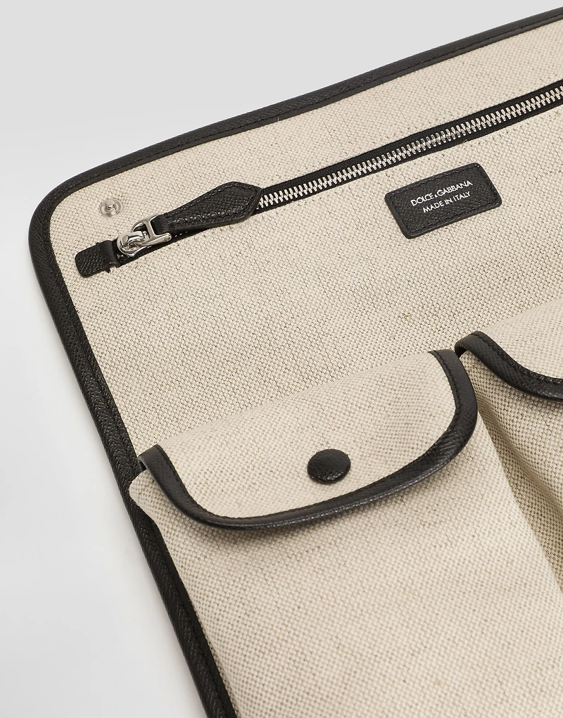 Atene salt&pepper and calfskin necessaire