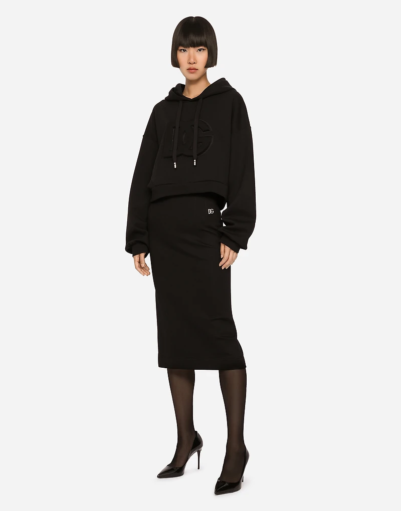 Milano rib midi skirt
