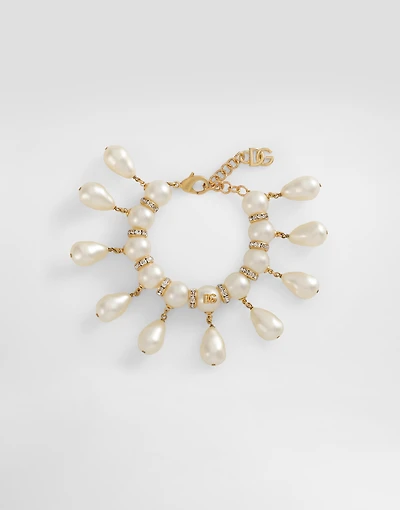 Bracelet with spheres, teardrop accents and DG logo