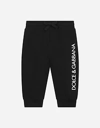 Jersey jogging pants with logo print