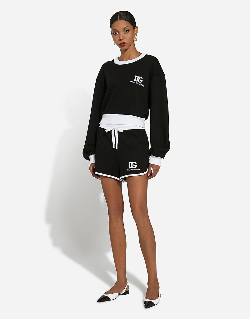 Jersey sweatshirt with DG logo embroidery