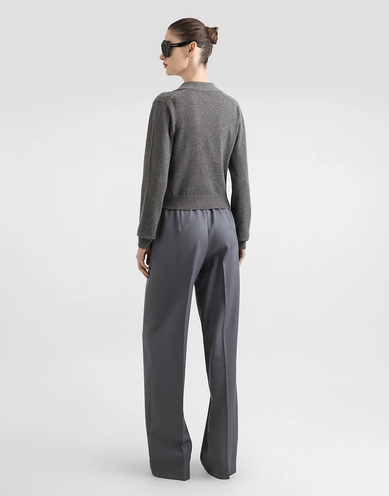 Wool gabardine trousers
