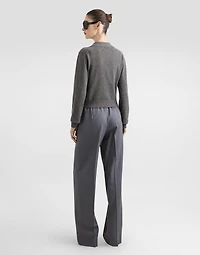Wool gabardine trousers