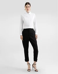 Stretch poplin tuxedo shirt