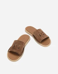 Suede sliders