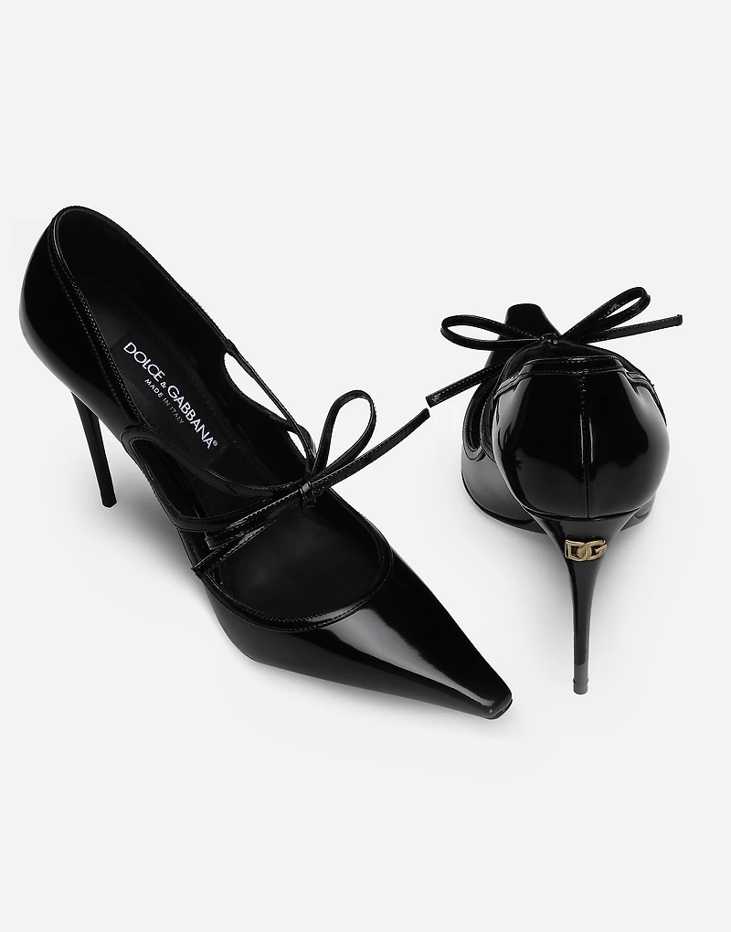 Polished calfskin pumps