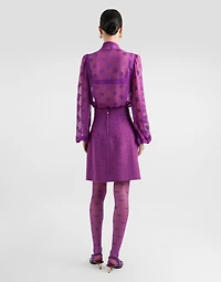 Chiffon jacquard shirt with DG all-over logo