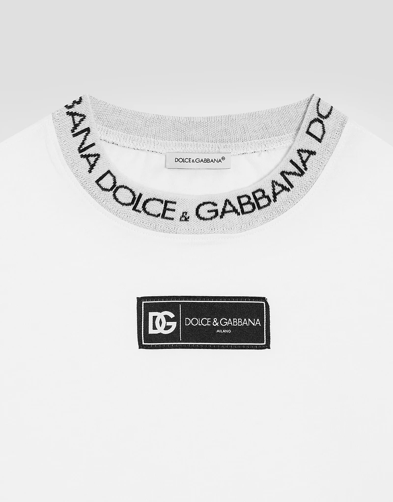 Jersey T-shirt with logo label
