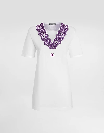Jersey t-shirt with lace and DG patch