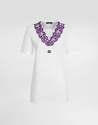 Jersey t-shirt with lace and DG patch