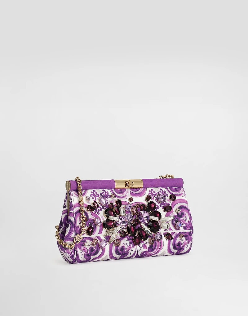 Brocade-print embroidered Marlene shoulder bag