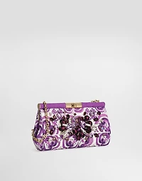 Brocade-print embroidered Marlene shoulder bag