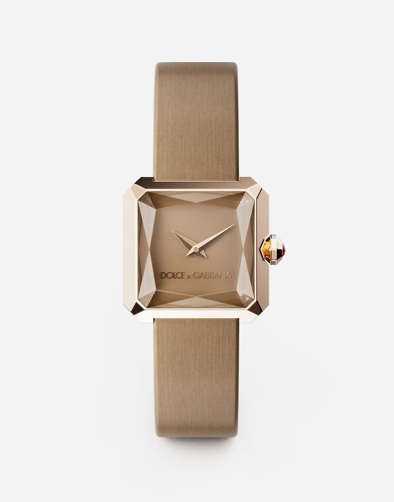Gold watch with silk strap