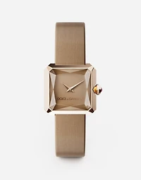 Gold watch with silk strap