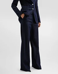 Silk denim palazzo pants