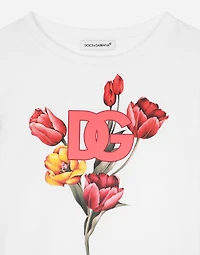 Jersey T-shirt with tulip print