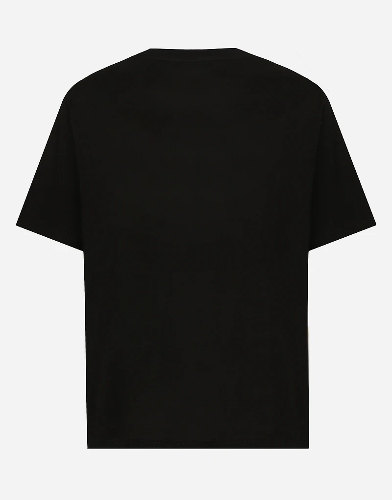 Cotton T-shirt with logo embroidery