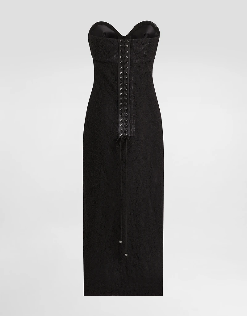 Strapless lace dress with conical cups