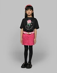 Jersey T-shirt with Dolce&Gabbana logo and rose