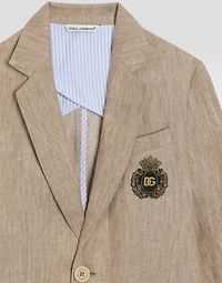 Single-breasted twill jacket with patch