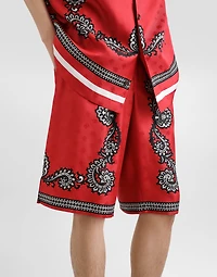 Bandanna-print silk shorts