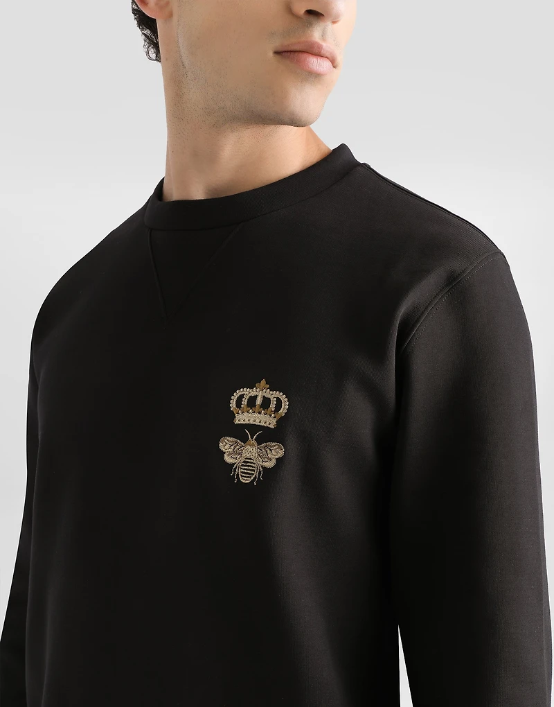 Cotton jersey sweatshirt with embroidery