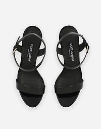 Polished calfskin platform sandals