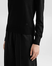 Wool turtle-neck sweater with DG logo embroidery