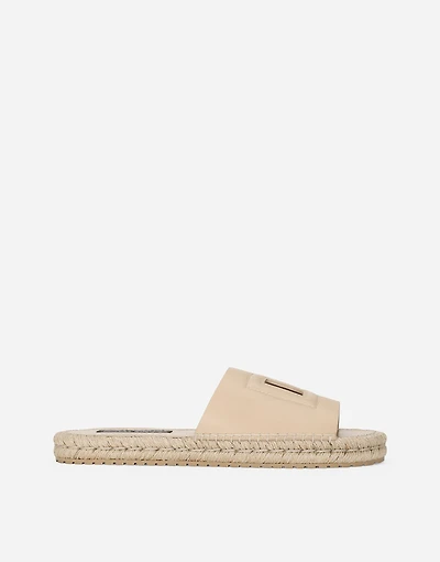 Calfskin espadrille sliders