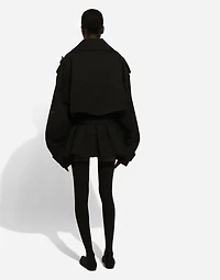 Double-breasted jacket with cotton belt