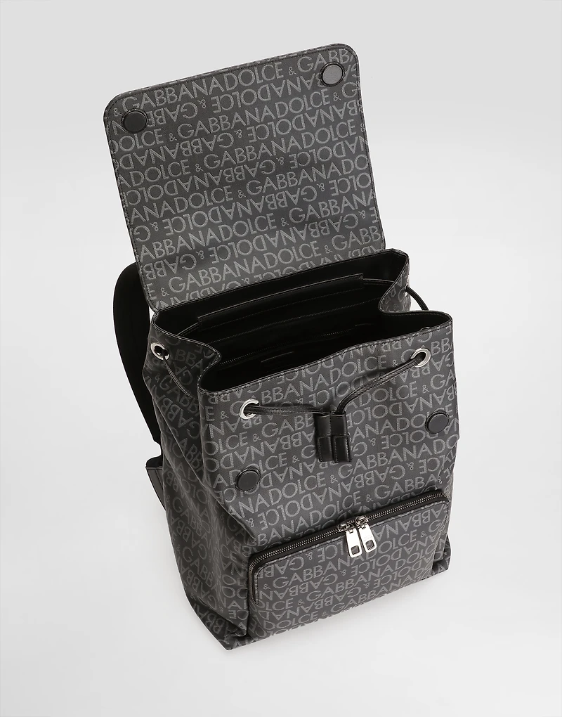 Coated jacquard backpack