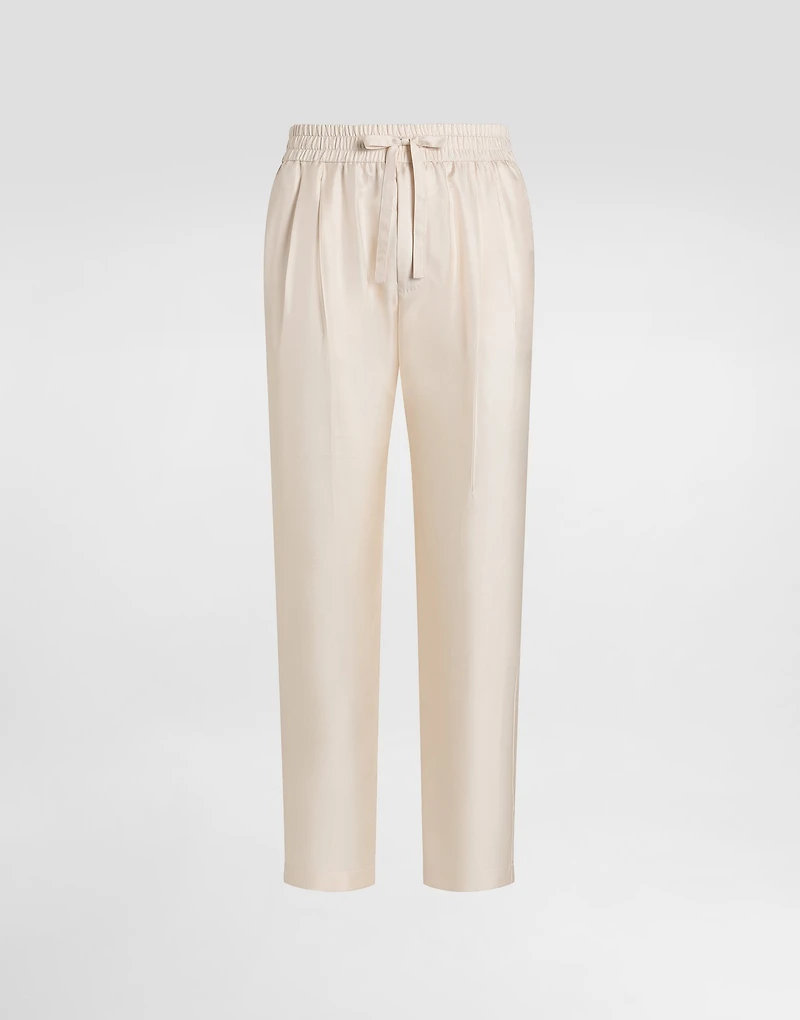 Silk twill jogging trousers