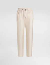 Silk twill jogging trousers