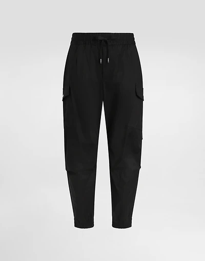 Cotton cargo pants with branded tag